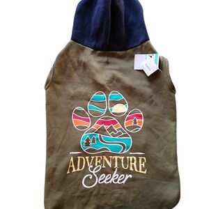 Adventure Seeker Dog Hoodie - Green and Blue
